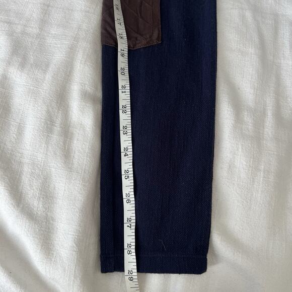 Lauren Ralph Lauren Leggings size C Blue Faux Suede Patch Equestrian Style NEW M - Picture 7 of 7